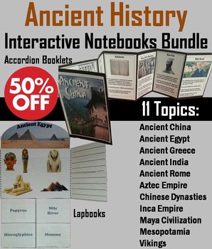 Preview of Ancient Civilizations Interactive Notebooks Activity China Egypt Greece Rome etc