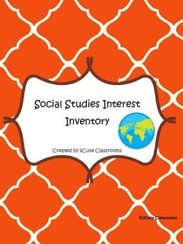 Preview of Social Studies Interest Inventory Quiz and Pre-test