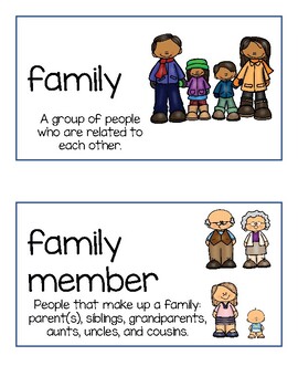 Social Studies Kindergarten Vocab Cards-Passport: Families, Change and Time