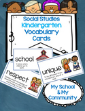 Social Studies Kindergarten Vocabulary Cards- Passport- My