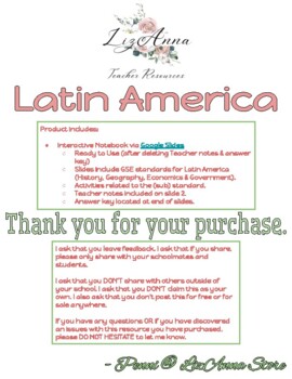 Preview of Social Studies Latin America Interactive Notebook