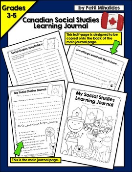 Social Studies Learning Journal/Workbook Canada by Patti Mihalides