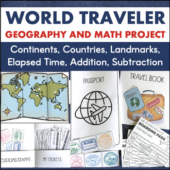Preview of Country Research 3rd 4th Grade Geography 7 Continents Math Enrichment Project