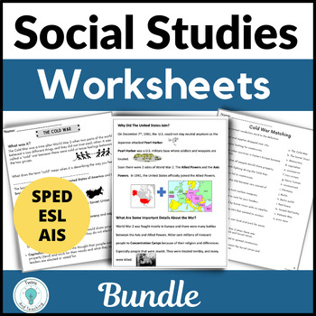Preview of Social Studies Worksheets for ESL - Special Education Social Studies Readings