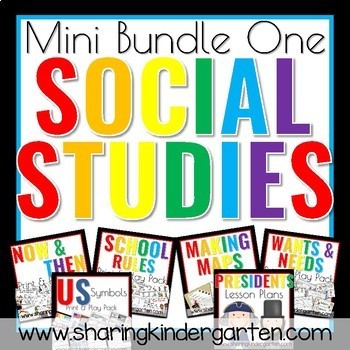 Preview of Social Studies Bundle for Kindergarten and First Grade Printables School Rules