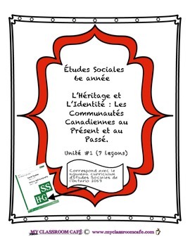 Preview of Full MINI UNIT (French) Études Sociales Communities in Canada Past and Present