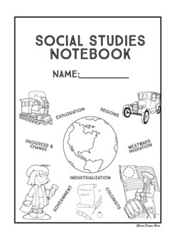 Preview of Social Studies Notebook Cover for Spiral and Composition Notebooks