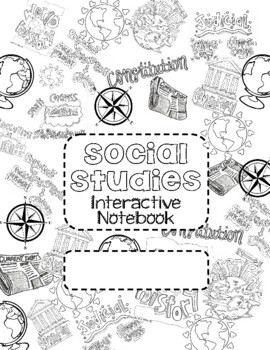 Preview of Social Studies Notebook Title Coloring Page Free