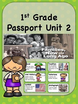 Preview of Social Studies Passport 1st Grade Unit 2 Vocabulary Words: Families