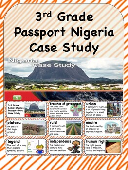 Preview of Social Studies Passport 3rd Grade Nigeria Case Study Vocabulary with Definitions