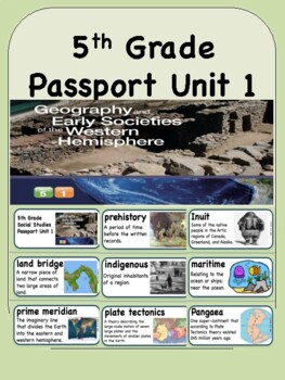 Preview of Social Studies Passport 5th Grade Unit 1 Vocabulary Words: Western Hemisphere