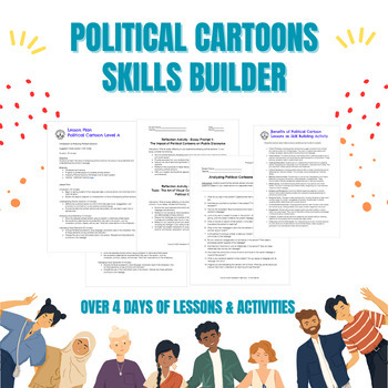 Preview of Social Studies Political Cartoon Skills Builder - Grades 5-12 - Over 4 lessons!