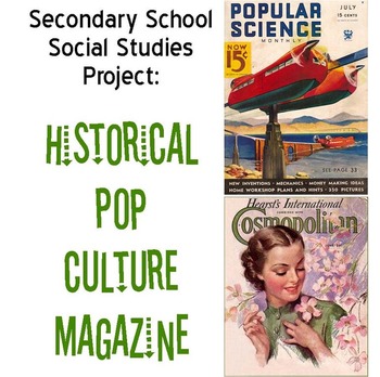 Preview of Social Studies Pop Culture Magazine Project