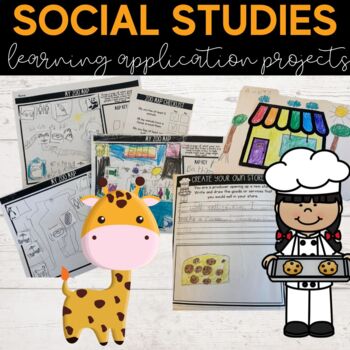 Preview of Social Studies Primary Project Bundle | Geography | Economy | Map Skills