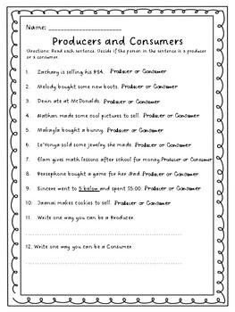 Social Studies Producers and Consumers by Arrie Haddon | TPT