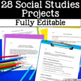 28 Fun Social Studies Projects For Any Unit - Fully EDITABLE!