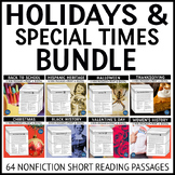 Holidays Nonfiction Short Reading Passages Bundle