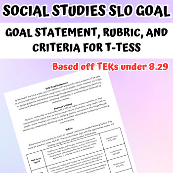 Preview of Social Studies SLO Goal Statement, Success Criteria, and Rubric for T-Tess