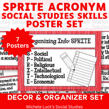 Preview of Social Studies SPRITE Poster Set for AP, US, Geography, World History
