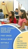 Social Studies Scope and Sequence Entire Year- First Grade