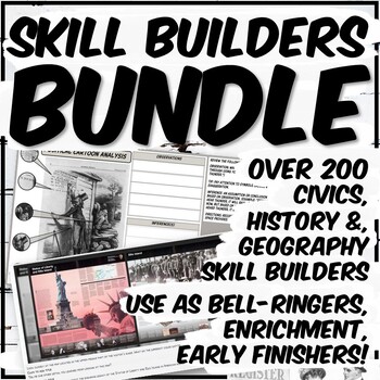 Preview of Social Studies Skill Builder Bundle | History | Civics | Geography