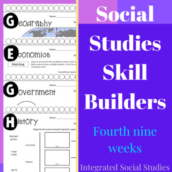 Preview of Social Studies Skill Builders: Fourth Nine Weeks