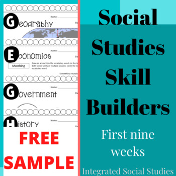 Preview of Social Studies Skill Builders: Free Sample