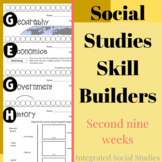 Social Studies Skill Builders: Second Nine Weeks
