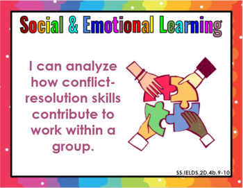 Preview of Social Studies & Social Emotional Learning Standards: editable poster templates