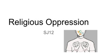 Preview of Social Studies - Social Justice 12 - Religious Oppression