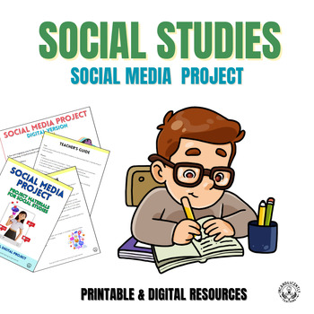 Preview of Social Studies Social Media & Gallery Walk Project with Templates & Digital