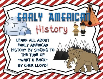 Preview of Social Studies Song Lyrics (Early Native American History, American Revolution)