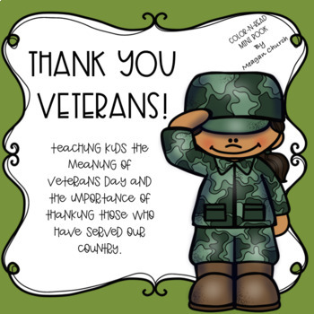 Preview of Social Studies Story (Veterans Day): Color-N-Read Mini Book