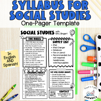 Preview of Social Studies Syllabus Welcome Letter One Pager Infographic Template