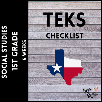 Preview of Social Studies TEKS Checklist 1st Grade (6 Weeks Checks)