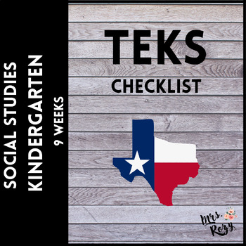 Preview of Social Studies TEKS Checklist Kindergarten (9 Weeks Checks)
