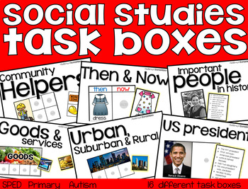 Preview of Social Studies Task Boxes - Set One 