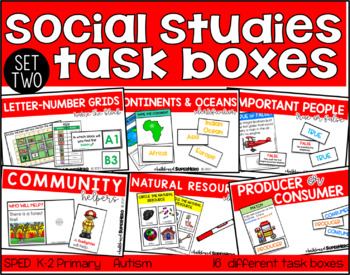 Preview of Social Studies Task Boxes - Set Two