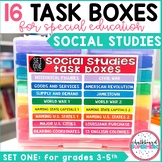 Social Studies Task Boxes - set one - grades 3-5th - speci