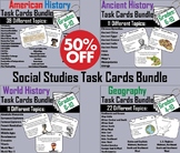 Social Studies Task Cards Bundle: Ancient, World, American