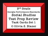 Social Studies Test Prep Review Task Cards Set 1 3rd grade GPS