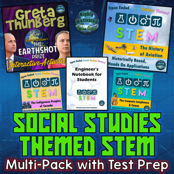 Preview of Social Studies Themed STEM Multi Pack with Greta Thunberg Interactive Notebook