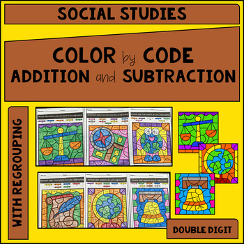 Preview of Social Studies-Two Digit Addition and Subtraction WITH Regrouping