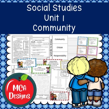 Preview of Social Studies Unit 1 Community