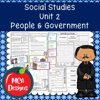 Preview of Social Studies Unit 2 People and Government