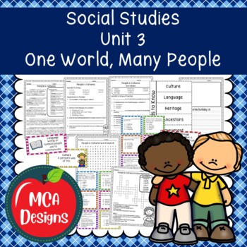 Preview of Social Studies Unit 3 One World, Many People