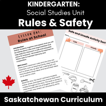 Preview of Social Studies Unit Plan: Kindergarten "Rules and Safety" (Saskatchewan)