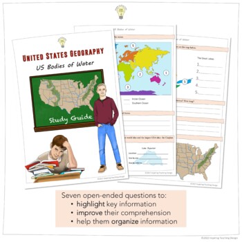 Social Studies United States Geography US Bodies of Water Study Guide