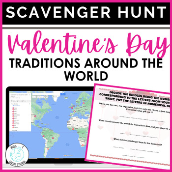 Preview of Social Studies Valentine's Day Traditions Around the World: Scavenger Hunt