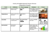 Social Studies Visual glossary with Chinese & Spanish-- In